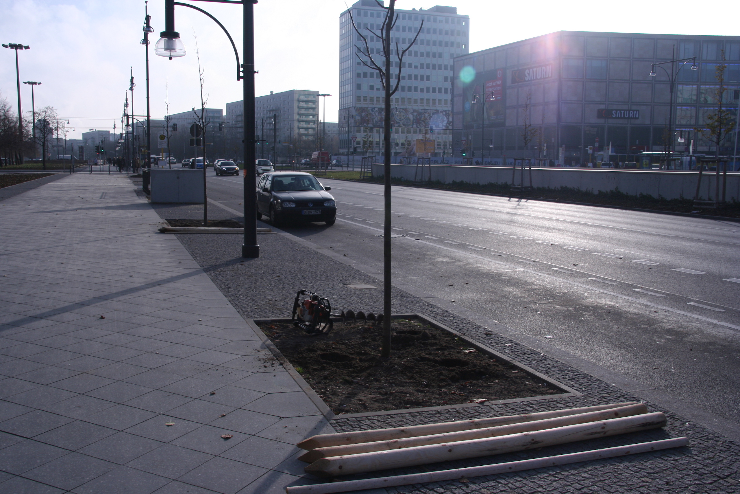 Straßenraumbegrünung und Alleebaumpflanzung Alexanderplatz